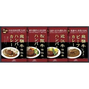 ギフト 内祝い 飛騨高山ファクトリー 松阪牛・近江牛・飛騨牛仕込みハンバーグ＆カレー詰合せ HBK-...