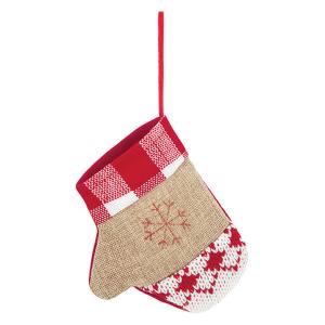 ファブリックグローブ(1ヶ/パック) DE-1386／クリスマス 飾り オーナメント 布製