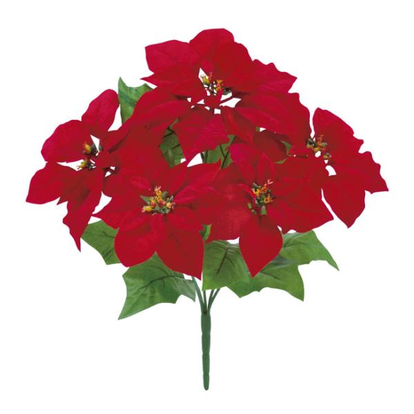 ヨーロピアンベルベットポインセチアブッシュ FLB-8076／造花 アートフラワー ポインセチア ク...