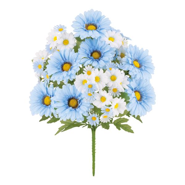 フレッシュガーベラ/デイジーブッシュ(ブルー) FLB-8114-BL／造花 アートフラワー デイジ...