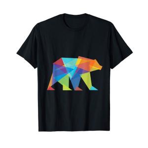 カラー幾何学的なクマのフラクタルパターンカワイイ抽象的なギフト Tシャツ｜ageha-shop