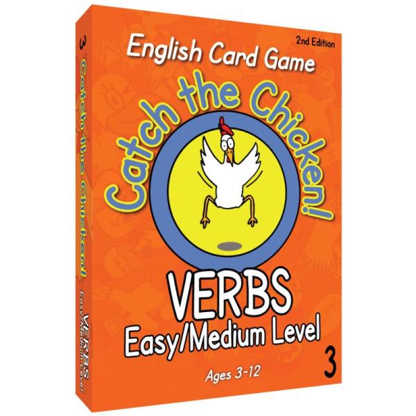 VERBS Easy/Medium Level Catch The Chicken 英語カードゲーム...