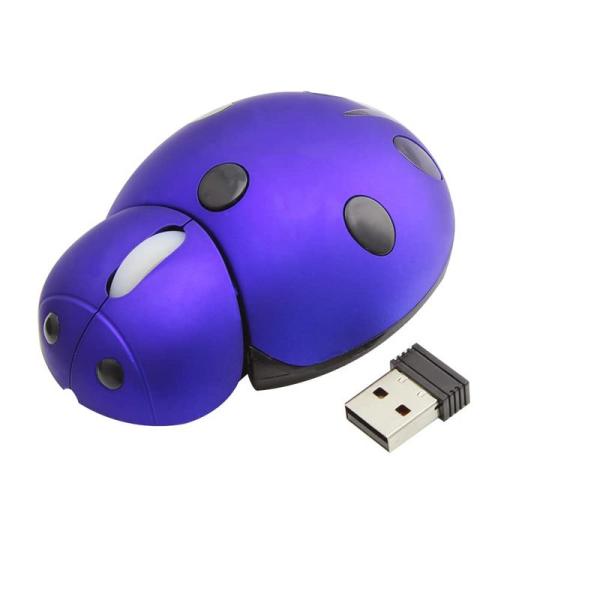 ワイヤレスマウス 無線2.4GHz 電池式 かわいい動物デザイン てんとう虫の形 光学式 3000d...