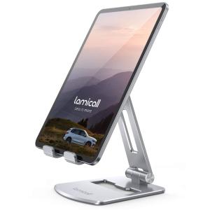 折り畳み式 タブレット スマホ 兼用 スタンド ホルダー 角度調整 Lomicall iPad用 stand : アルミ 合金製 卓上 縦置｜ageha-shop