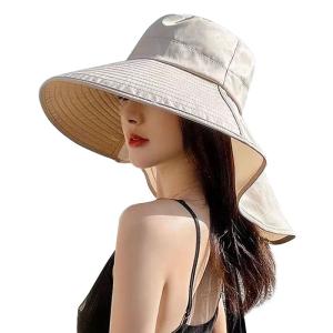 ARSZHORSVS UVカット 帽子 レディース つば広 首筋まで日焼け対策 接触冷感 完全遮光 ポニーテール穴付き 通気性 軽量 折りた｜ageha-shop