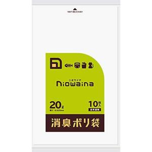 日本サニパック ニオワイナ 消臭ポリ袋 20L 白半透明 SS20 (10枚) ゴミ袋×5個｜ageha-shop