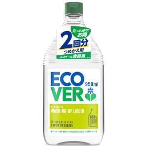 エコベール 食器用洗剤 詰め替え用 レモンの香り 950ml 大容量 ecover 手に優しい 植物由来 赤ちゃん キッチン 台所用 油汚れ｜ageha-shop