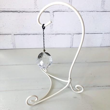 サンキャッチャー 　金古美30mm クリアボール　ブラウンスタンド付き