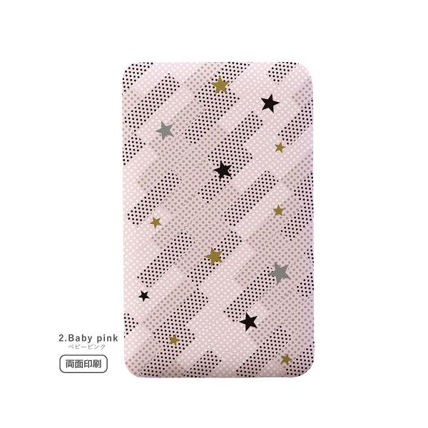 モバイルバッテリー 5000mAh Shooting Star 幾何学柄 星 ベイビーピンク