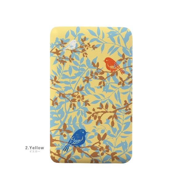 モバイルバッテリー 5000mAh 小鳥 鳥 小枝 イエロー