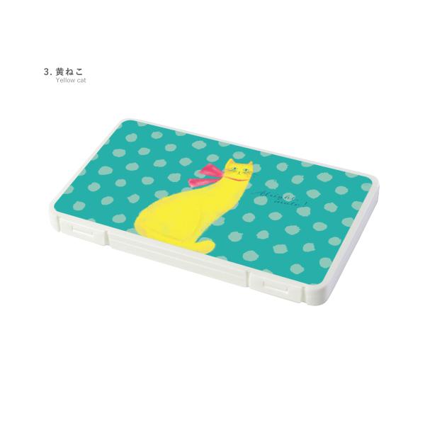マスクケース 日本製 抗菌 持ち運び 軽量 コンパクト おすましねこ ネコ 水玉 アニマル イエロー