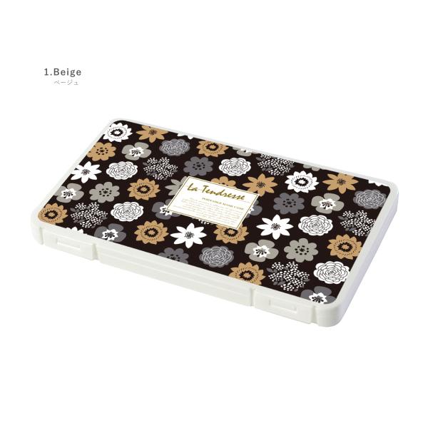 マスクケース 日本製 抗菌 持ち運び 軽量 コンパクト 北欧風 フラワー 花 ベージュ