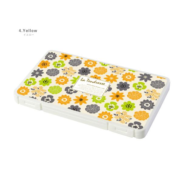 マスクケース 日本製 抗菌 持ち運び 軽量 コンパクト 北欧風 フラワー 花 イエロー