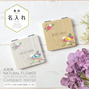 コンパクトミラー 手鏡 名入れ 両面印刷 ダブルミラー 四角型 拡大鏡