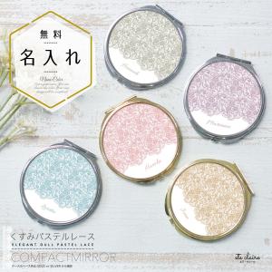 コンパクトミラー 手鏡 名入れ ダブルミラー 丸型 拡大鏡 スクエア
