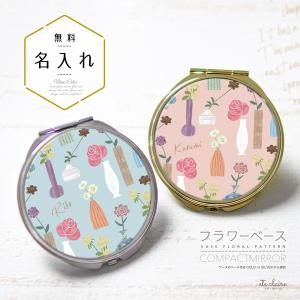コンパクトミラー 手鏡 名入れ 両面印刷 ダブルミラー 四角型 拡大鏡