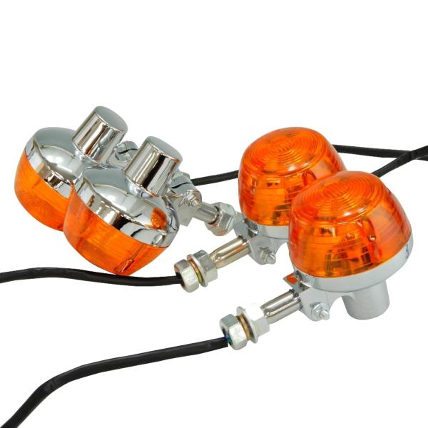 互換品 ホークタイプ CB系 ウインカー 4個 オレンジ ショートステー付 XJR250,RZ250...