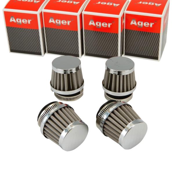 パワーフィルター 35mm コンパクト ステンレス 4個 メッキ 汎用 RZ50,TZM50R,ZZ...