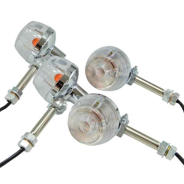 互換品 CB系 ホークタイプ ウインカー 4個 クリア XJR250,RZ250,XJR400