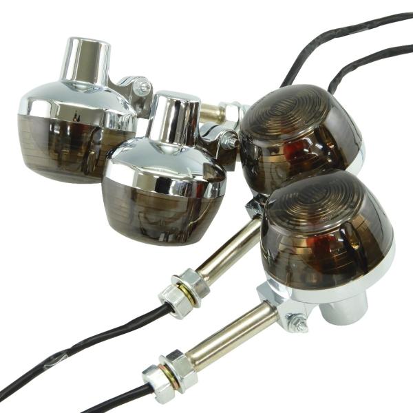 互換品 ホークタイプ CB系 ウインカー 4個 スモーク ステー付 XJR250,RZ250,XJR...