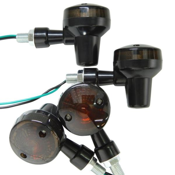 GS ミニ ウインカー(スモークx黒)汎用 ホンダ CD50,GB250,クラブマン,JADE,ジェ...