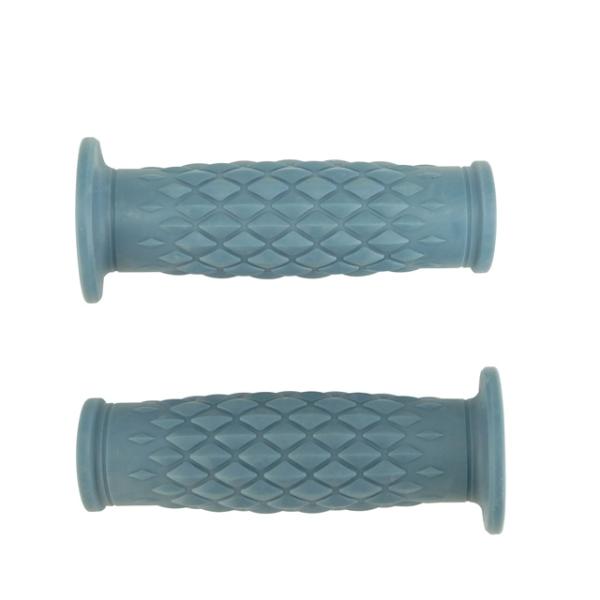 ハンドルグリップ ダイヤ柄 旧車 クラシック タル型 22.2mm グレーブルー バイク カスタム ...