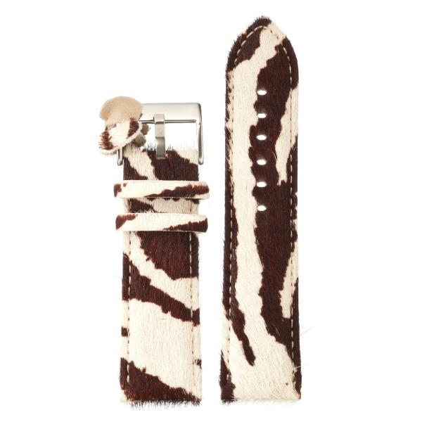 スペイン Diloy 24mm ゼブラ柄 レザー 腕時計ベルト 388ファッション 本革