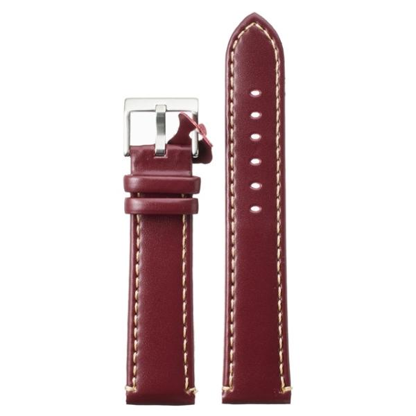 Diloy 腕時計 ベルト 20mm スムースレザー バンド 本革 Superior ボルドー
