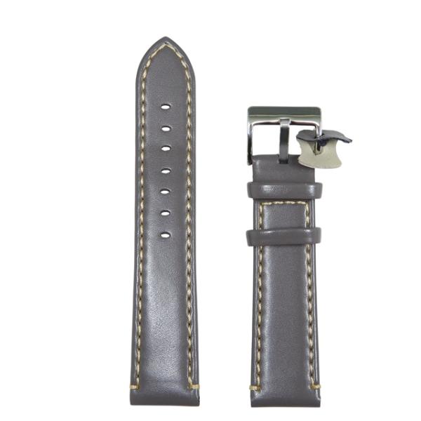 Diloy 腕時計 ベルト 18mm スムースレザー バンド 本革 Superior グレー