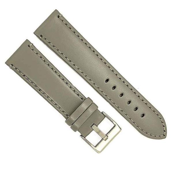 Diloy 腕時計ベルト 20mm イタリアン カーフレザー 401フラット グレー