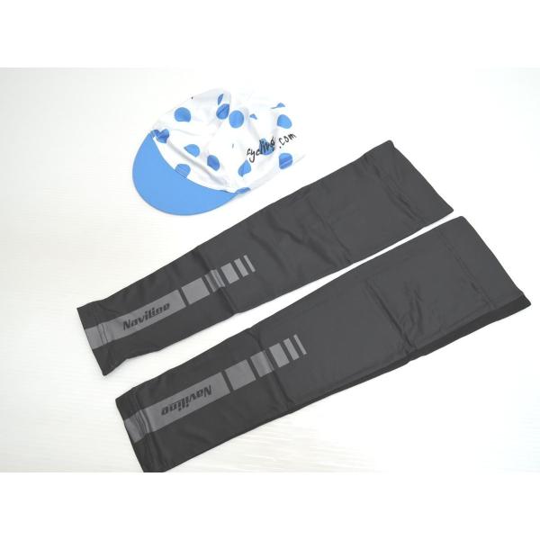 半メッシュ サマー アームカバー 日焼け防止 サイクリング Lサイズ ブラック  キャップ付き 自転...