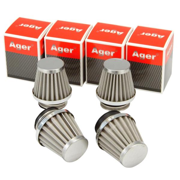 パワーフィルター 42mm バイク ステンレス 4個 GS125ES TS185ER RG250 G...