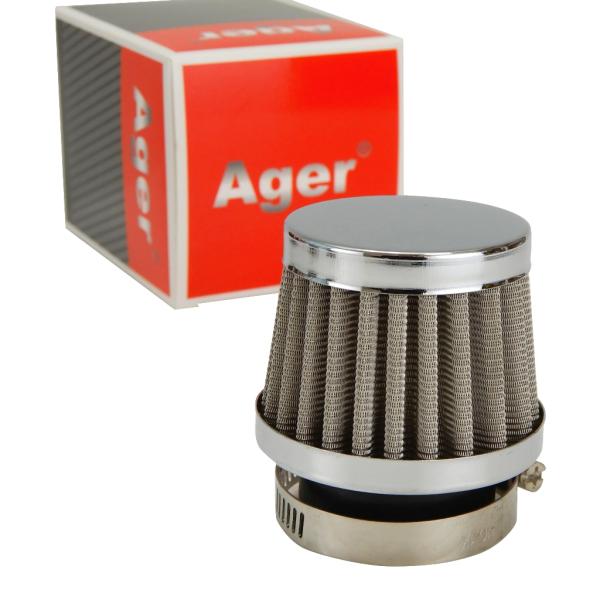 パワーフィルター 35mm バイク コンパクト ショート ステンレスxメッキ スーパーディオSR ス...