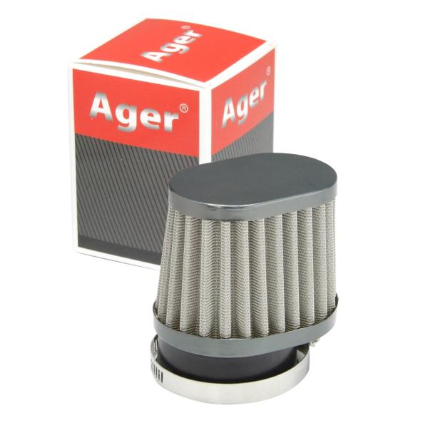 パワーフィルター 50mm バイク オーバル ガンメタxステンレス GPZ750R GS1000E ...