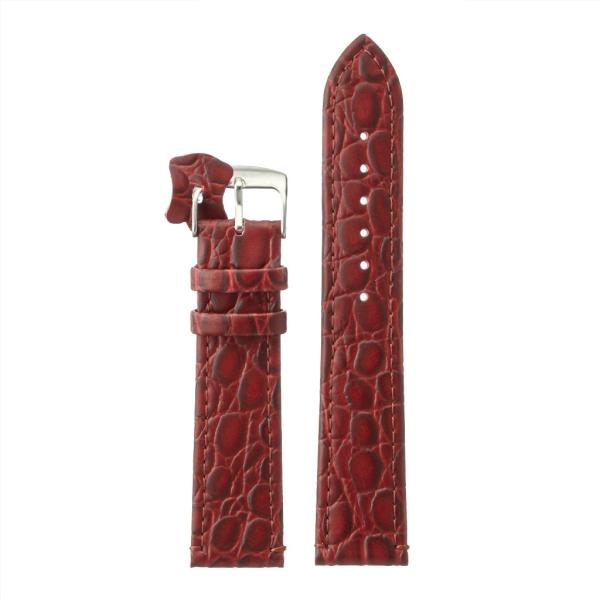 腕時計 ベルト 革 クロコダイル型押し 20mm Diloy P209エッセンシャル ボルドー