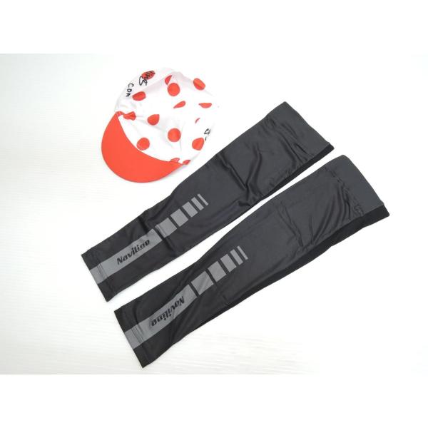 アームカバー 半メッシュ 日焼け防止 Mサイズ ブラック 黒 キャップ付