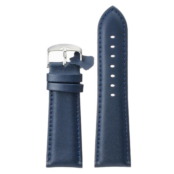 Diloy 腕時計 ベルト 36mm 本革 幅広 ワイド レザー バンド 302EA マリンブルー