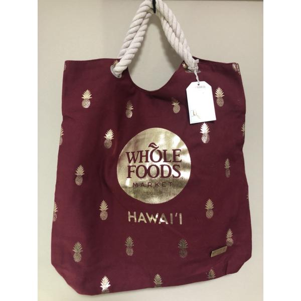 WHOLE FOODS ホールフーズ トートバッグ ハワイ パイナップル ショッピングバッグ エコバ...