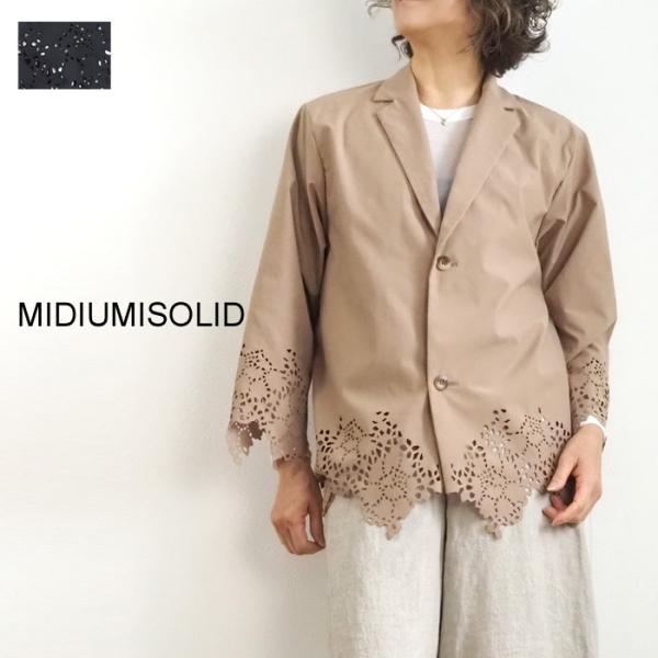SALE MIDIUMISOLID ミディウミソリッド カットレース ジャケット レディース 30代...