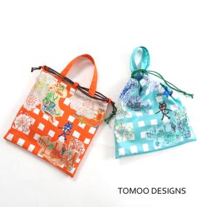 TOMOO DESIGNS トモオデザインズ 布トートバッグ カラフルプリント 巾着 レディース｜agil