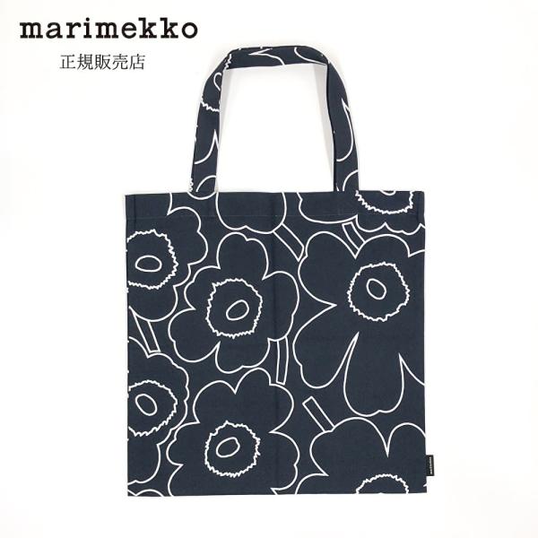 マリメッコ　トートバッグ　Piirto Unikko（ピィイルト　ウニッコ） 43×43cm　ブラッ...