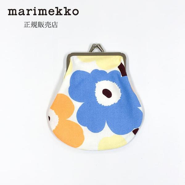 【日本限定】 マリメッコ　がま口ポーチ　Mini Unikko（ミニウニッコ） ライトイエロー×ライ...