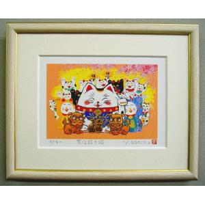 吉岡浩太郎 『赤いバラ』(インチ判) ジグレ版画 絵画 花 小さい