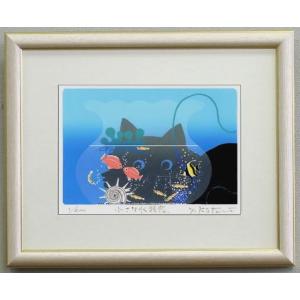 薔薇 絵画 花 版画 シルクスクリーン 吉岡浩太郎 「白馬の歌