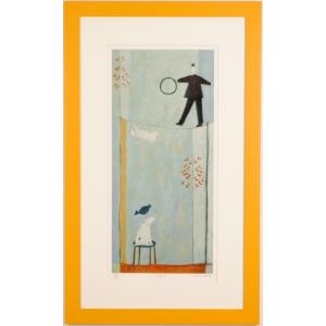 犬 絵画 ブルテリア 版画 シルクスクリーン アノラ・スペンス