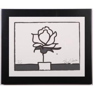犬 絵画 ブルテリア 版画 シルクスクリーン アノラ・スペンス 「緑の