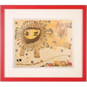 宮澤賢治 版画 雨ニモマケズ RAIN 額 全文 木版画家 大場冨生 グッズ