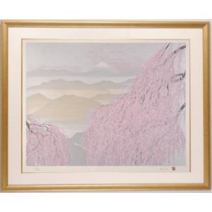 美品 平松礼二「池に舞う蝶」リトグラフ 大作 直筆サイン・印有 古径額 モネ 美品 平松礼二「池に舞う蝶」リトグラフ 大作 直筆サイン・印有