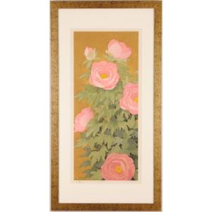 本荘正彦 蓮華瑞相 花 絵画 蓮 インテリア 和風 絵 木版画 プレゼント