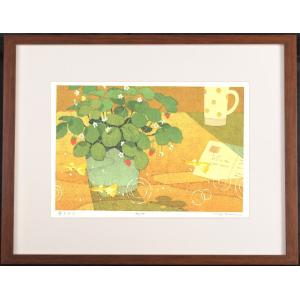 加山又造 「 紅白梅 」 散華 木版画 版画 日本画 絵画 花 静物 色紙